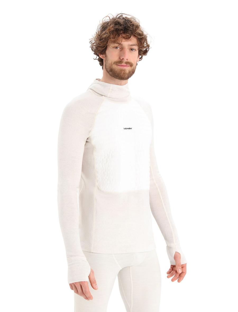 Base Layers Icebreaker ZoneKnit™ Merino Insulated Long Sleeve Hoodie Homme Blanche | FR 1328FDNM